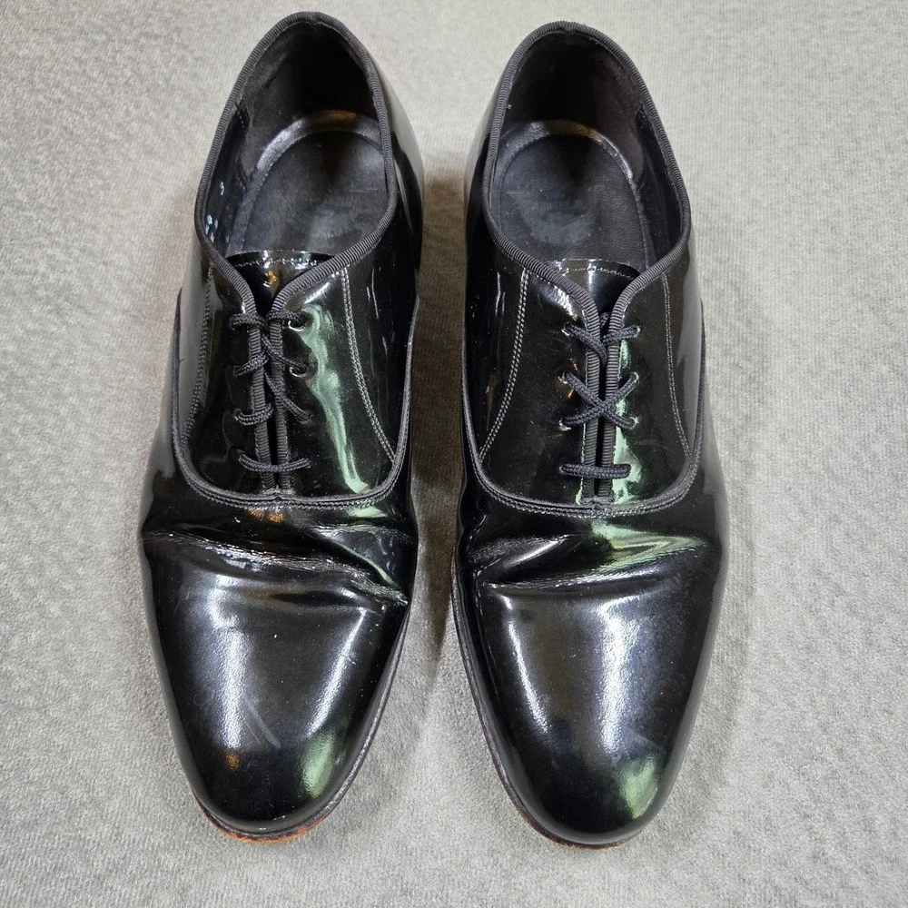 Florsheim Patent Leather Oxford Dress Shoes Men 7D Black Formal Plain Toe